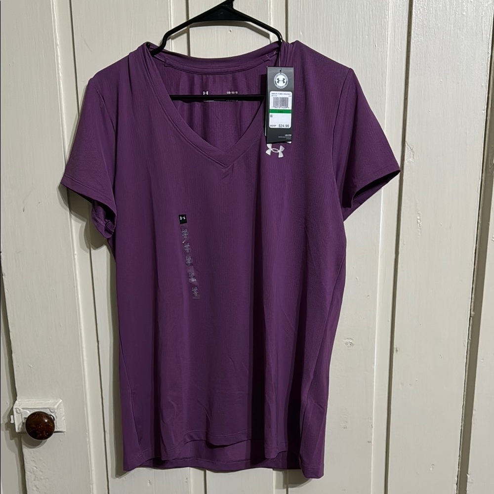 Under Armour Women's Purple V-Neck Velocity top